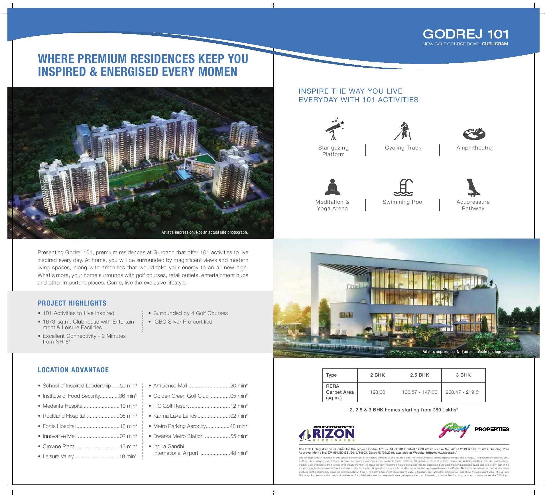 Own a home at Rs.9999 per month with Happy EMI at Godrej 101 in Gurgaon Update